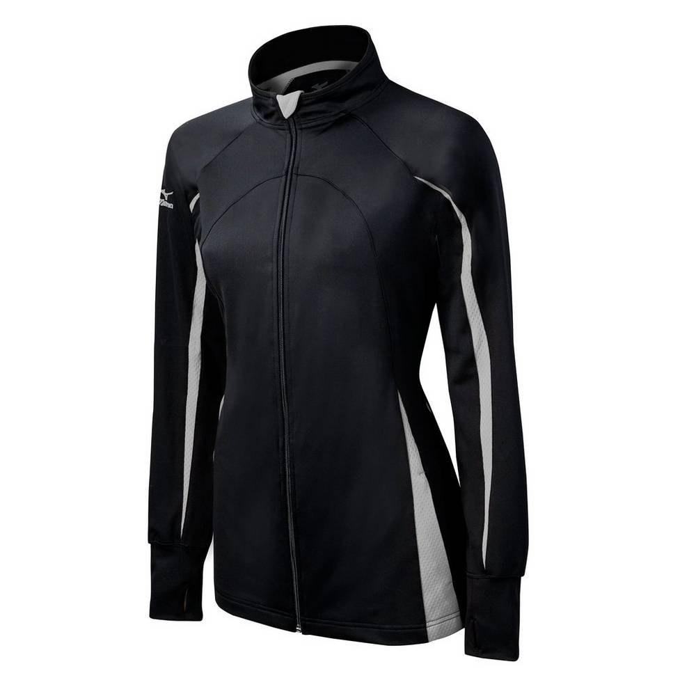 Mizuno Women's Elite 9 Focus Full-Zip Jacket Black/Grey (440572-QGT)